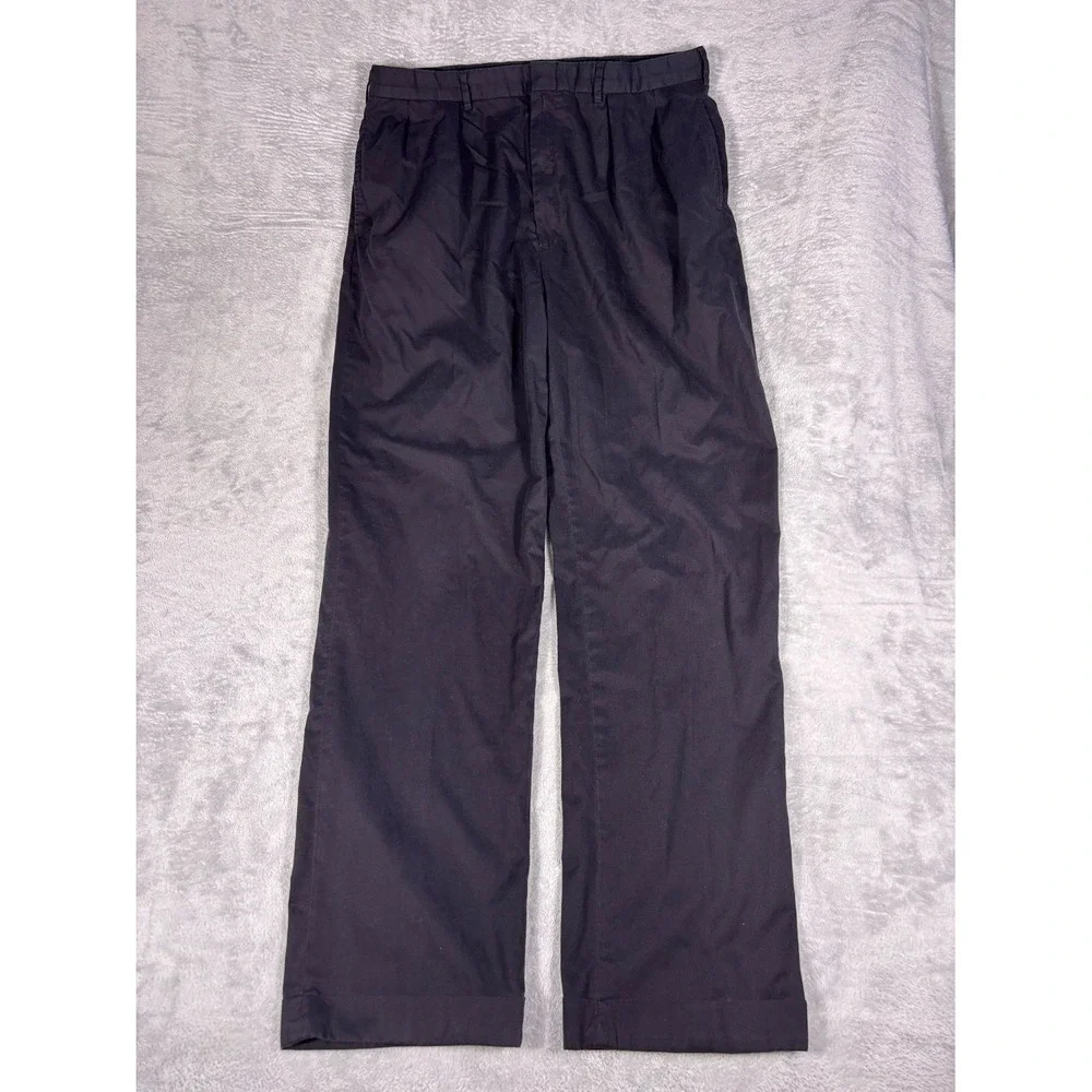 Polo Ralph Lauren Pant Andrew Pant Wool Mens 38x36 Black Cuffed